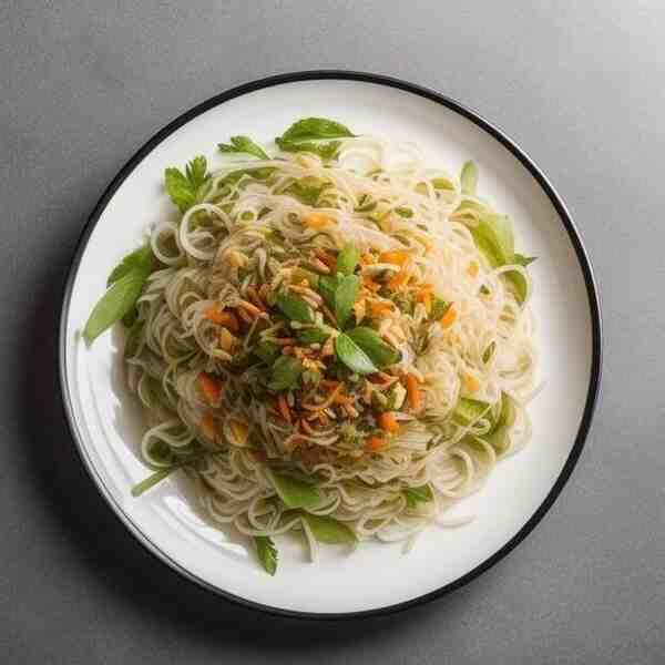 Салат с рисовой лапшой